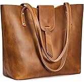 S-ZONE Genuine Leather Tote Bag for Women with Purse Organizer Large Shoulder Handbags Work