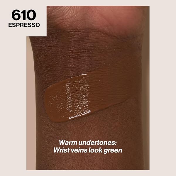 REVLON LIQUID FOUNDATION, COLORSTAY FACE MAKEUP FOR COMBINATION & OILY SKIN, SPF 15, MEDIUM-FULL COVERAGE WITH MATTE FINISH, ESPRESSO (610), 1.0 OZ