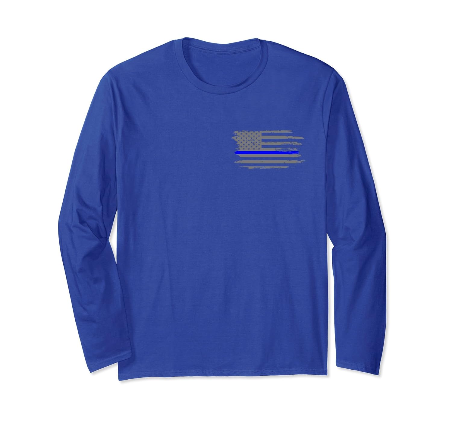 Thin Blue Line Sheepdog Police Flag Long Sleeve T-Shirt-anz