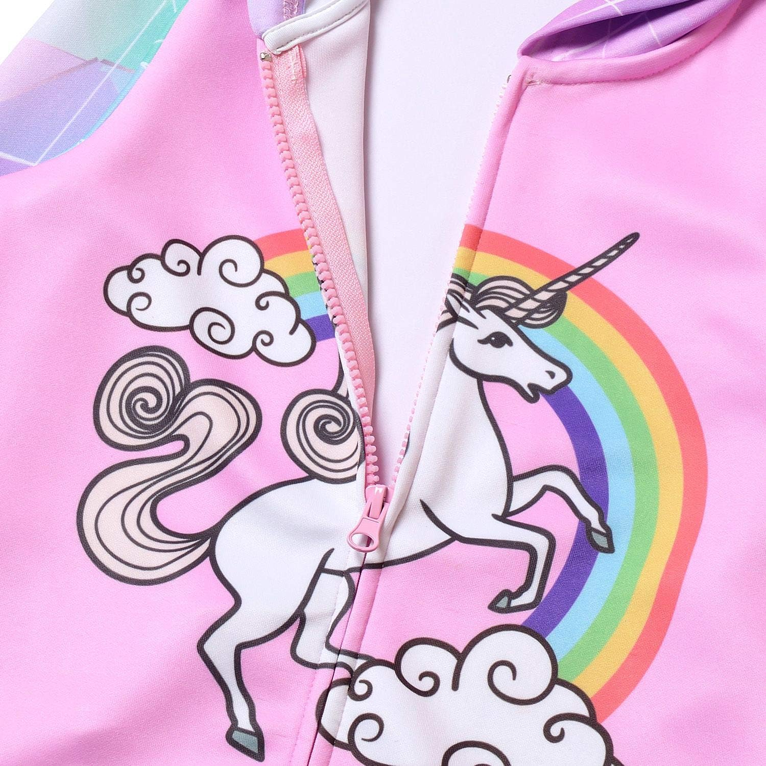 Girls Zip Up Hoodie Jacket Unicorn Sweatshirt with Pockets: Clothing