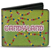 Buckle-Down Hasbro Wallet, Bifold, Candy Land Title Logo and Game Path Green Multi Color, Vegan Leather