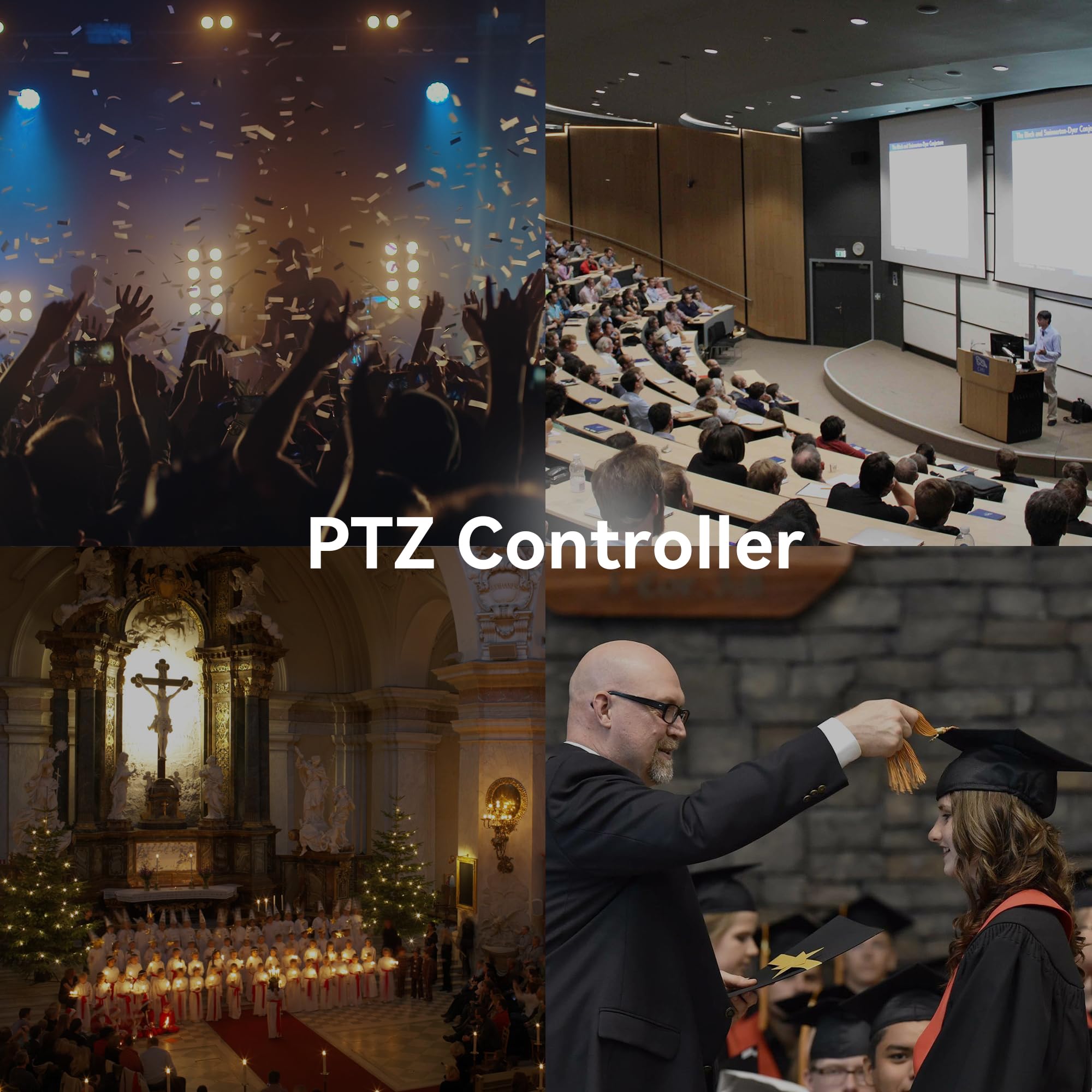Tenveo NDI PTZ Camera Joystick Controller, 5'' LCD Screen Real-time Preview 4D Joystick Control Keyboard Support NDI PoE VISCA Pelco-D/P RS422/RS485 RS232 RJ45 For Church Live/Events/Live Streaming