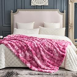 Cozy Bliss Faux Fur Throw Blanket for Couch, Fuzzy