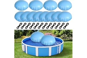 Hungdao 3 Pcs Pool Pillows for Above Ground Pools Cover Balloon Winterizing 4 x 4 ft Inflatable Air Pillow Float with Ropes PVC Ice Equalizer Closing Winter Swimming Ball Accessories