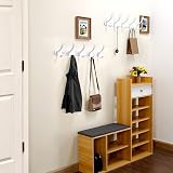 SKOLOO Modern Wall Coat Rack 5 Hooks Pack of 2 White Metal view 5