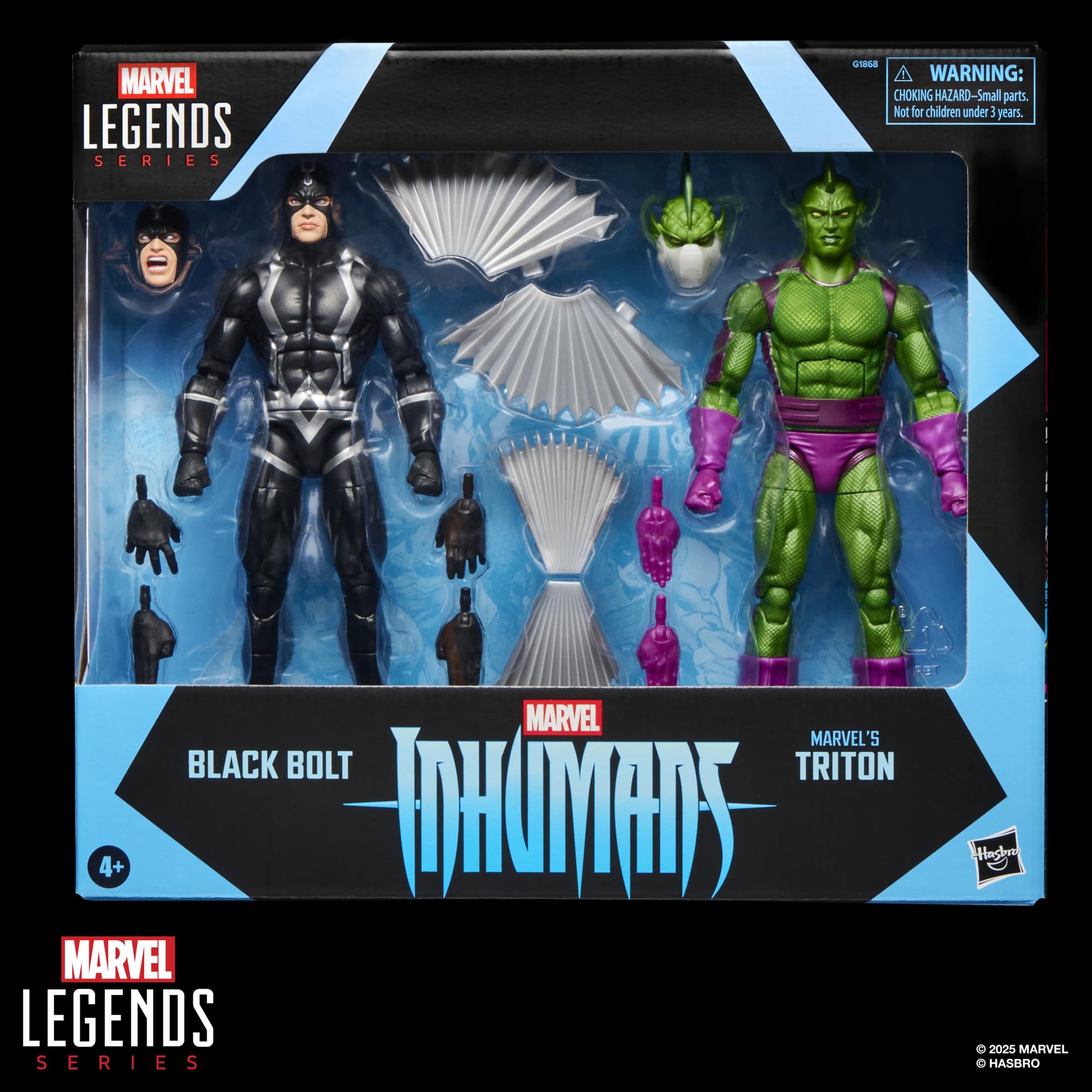 Marvel Legends Series Inhumans Black Bolt & Triton Two-Pack, 2 Fantastic Four Comics-Inspired Collectible 6-Inch Scale Action Figures