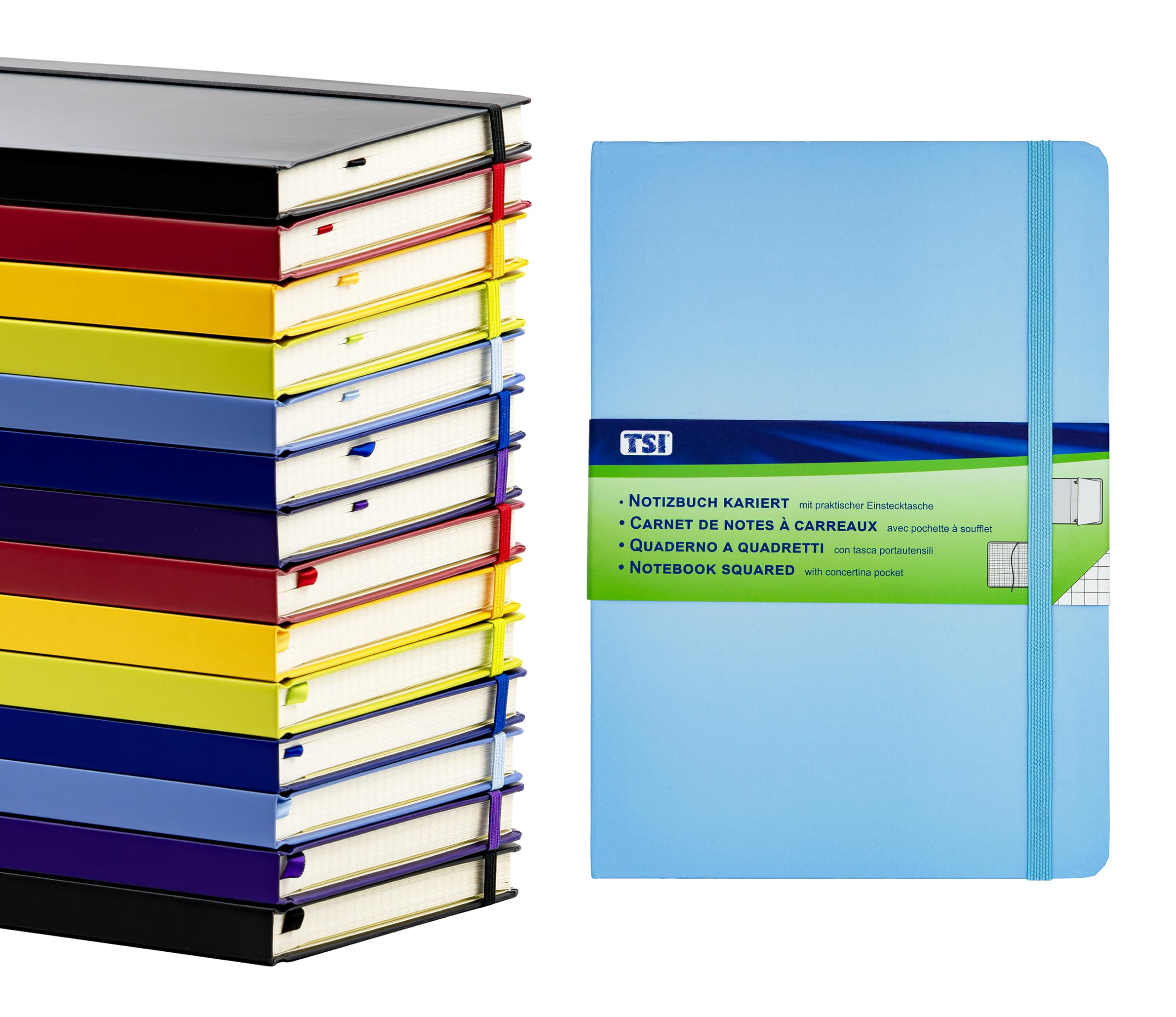 TSI 63555-BL Notebook A5 Blue Squared with 192 Pages