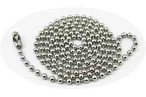 Glory Qin 30 Inches Stainless Steel Ball Chains & Matching connectors (#8, 12 Packing)