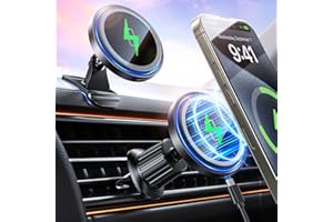FSHYOS Mag-Safe Car Mount Charger 15W Magnetic Wireless Car Charger for iPhone 17 Accessories Magnetic Phone Holder for Car 3 in 1 Mag Safe Car Mount for iPhone17Pro/16/15/14/13/12 Series Gifts for Men Women