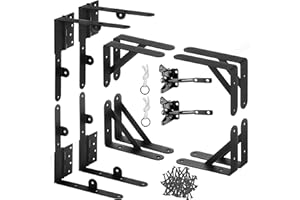 TANIVO Anti Sag Gate Kit -Gate Corner Bracket-90 Degree Bracket with Gate Hinges Heavy Duty for Wooden Fences-No Sag Gate Corner Brace Bracket for Doors, Driveway