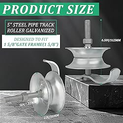 Wmebee 2 Pack Sliding Gate Rollers 5" Steel Pipe