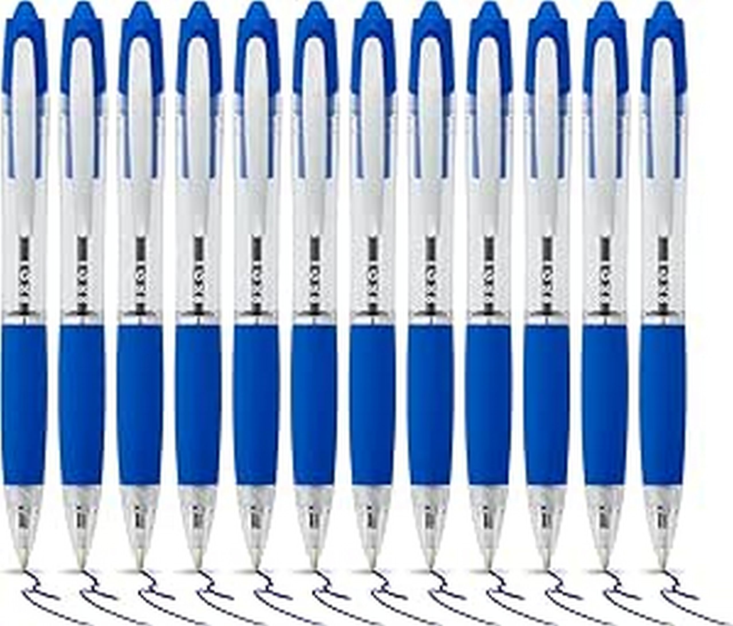 Zebra Pen Z-Grip MAX Blue Ballpoint Pens 12pk - 1.2mm Medium Point Retractable Ink Pens with Clip - Smooth Writing Pens with Low Viscosity Ink, Comfort Grip - Multipack Pens (Blue)