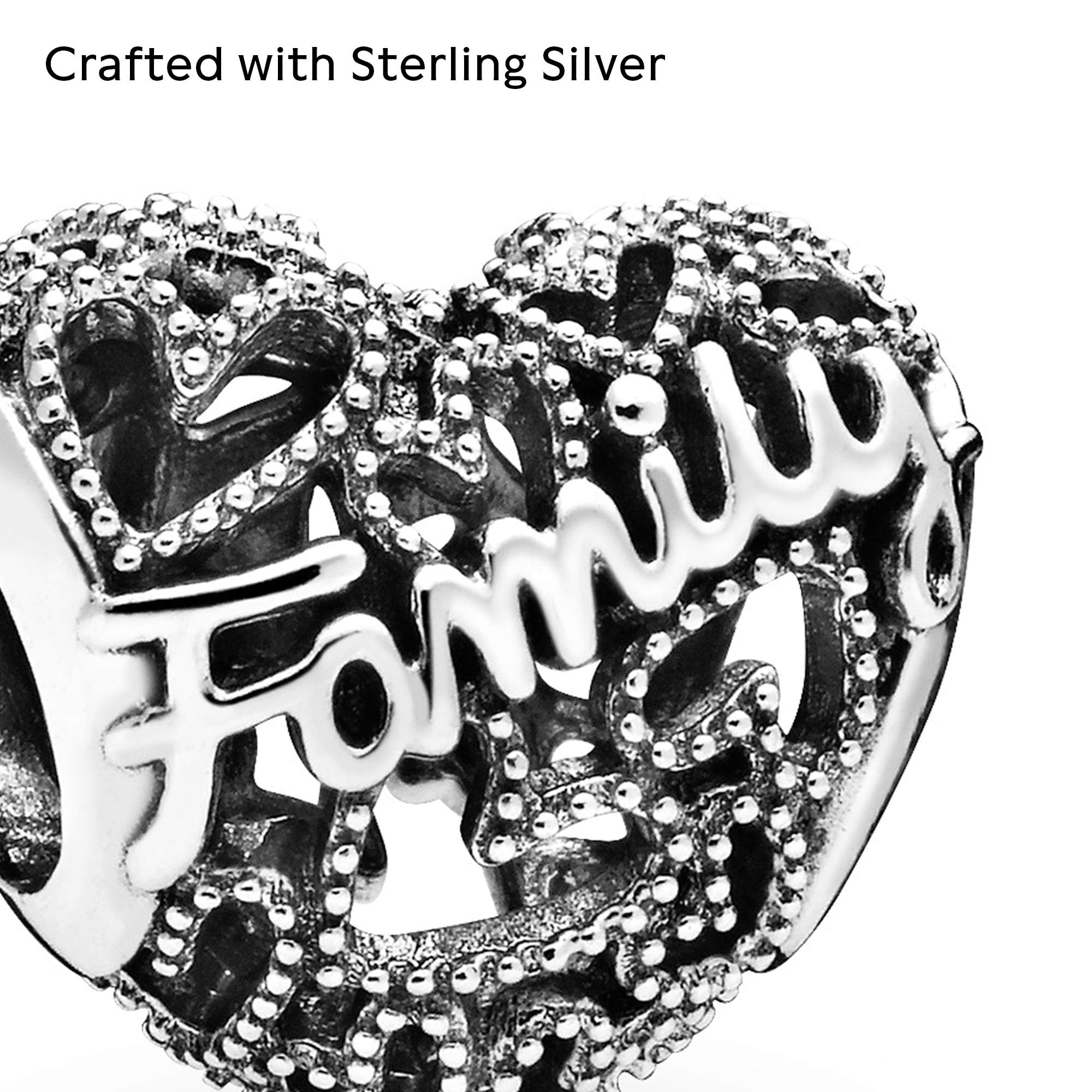 PANDORA Family Herz Charm Sterling-Silber 8,6 x 10,8 x 11,5 mm (T/H/B)