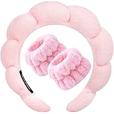 Zkptops Spa Headband for Washing Face Wristband Sponge Makeup Skincare Headband Terry Cloth Bubble Soft Get Ready Hairband fo