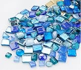 Meschett 500g Glass Mosaic Tiles Irregular Crystal Bulk Blue for DIY Crafts view 1