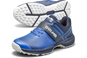 SOLM8 S8 Cricket Shoes - Spikeless Rubber Cleats for Turf and Field, Gel Cushioned Insole, 2023 New Edition
