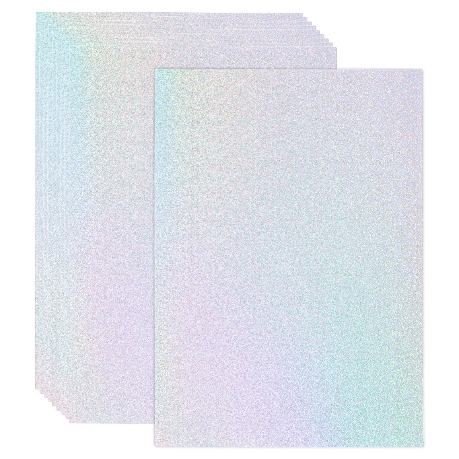 PATIKIL 11"x8.5" Holographic Cardstock, 40 Pack Metallic Iridescent Mirror Paper Foil Board Reflective Sheets for Scrapbook Poster DIY Craft, Style 6