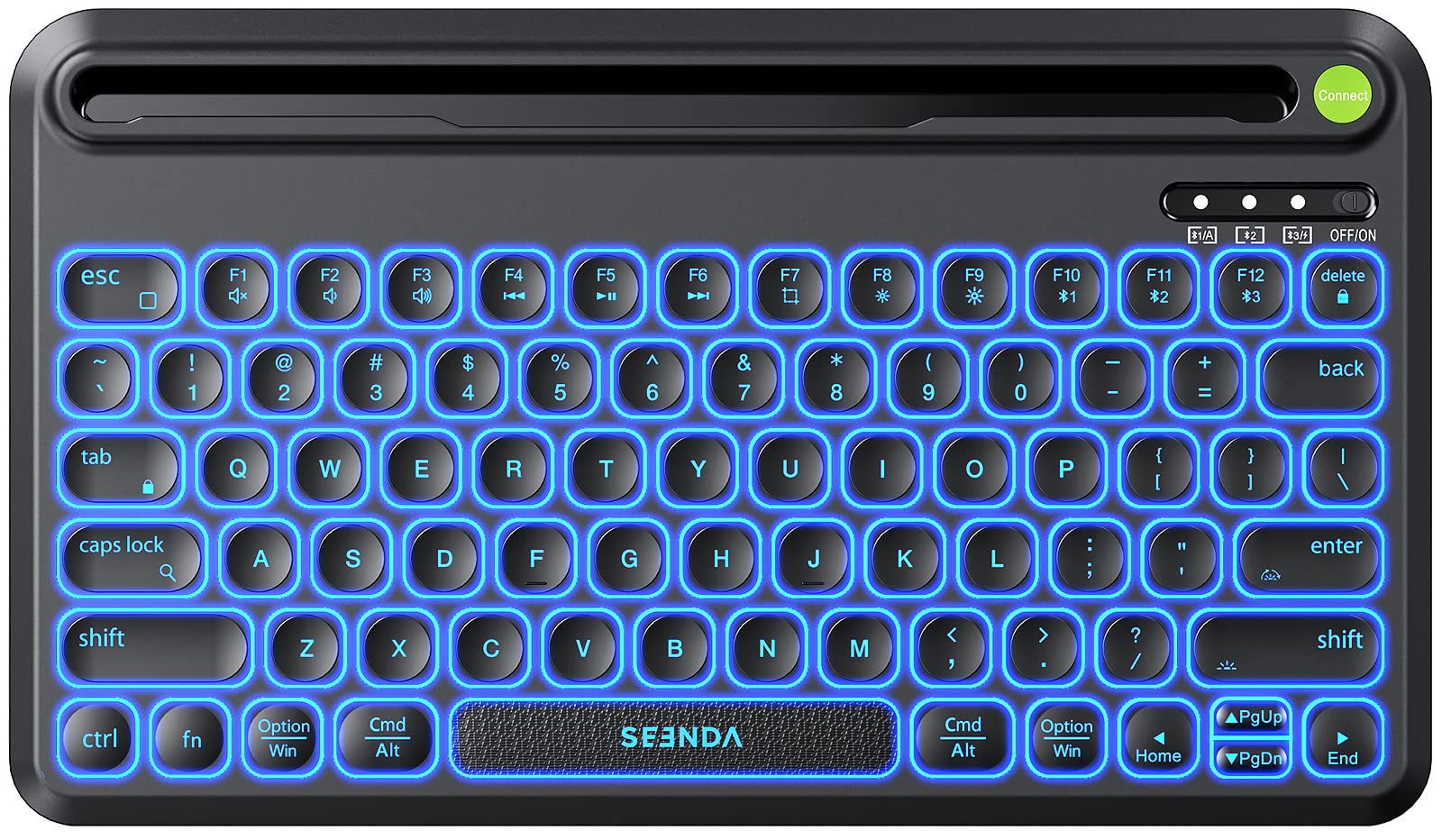 seenda Multi-Device Bluetooth Keyboard - Light Up