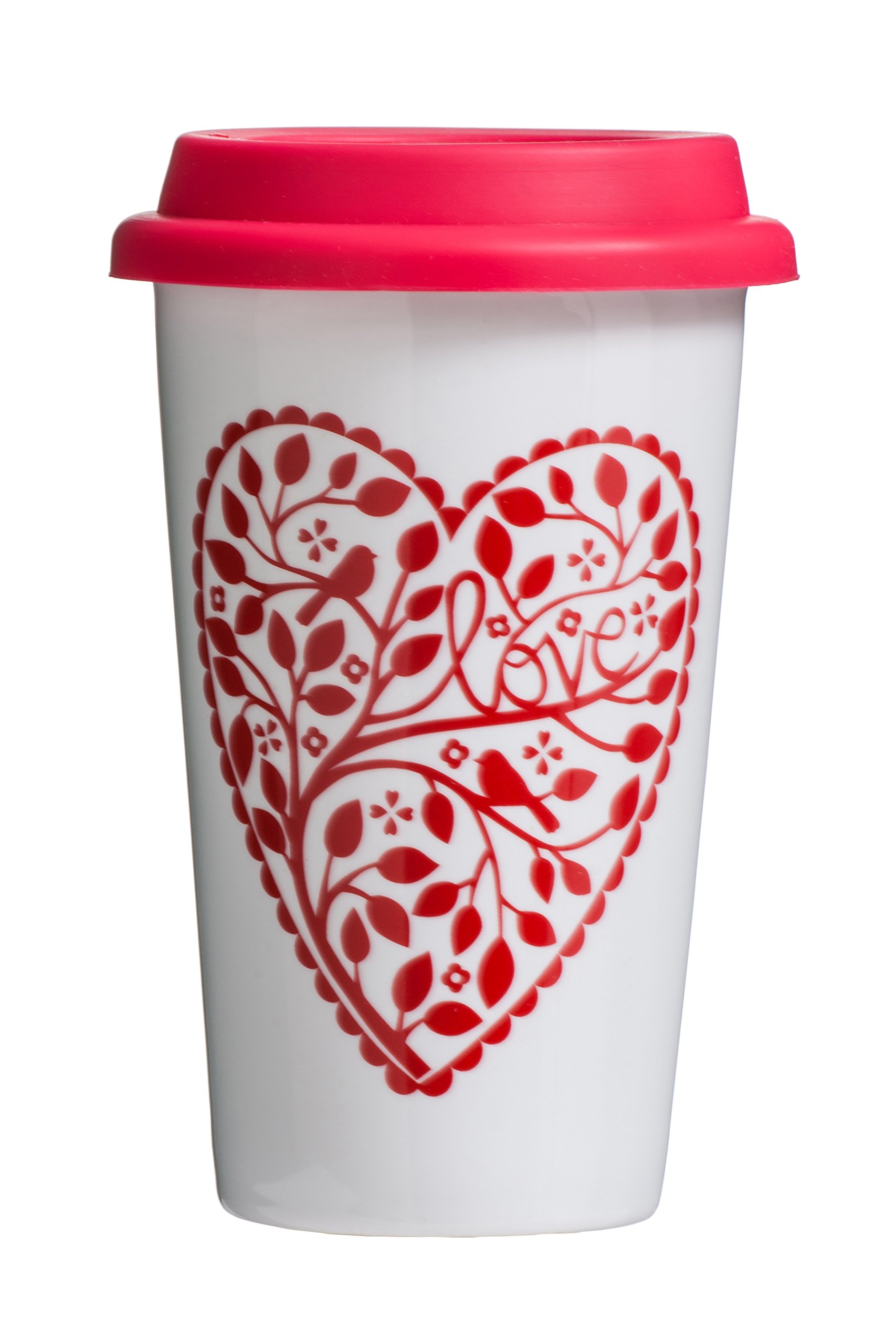 Premier Housewares Chickadee Travel Mug, Red