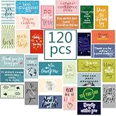 Outus 120 Pcs Encouragement Inspirational Affirmation Card, Bright Style | Motivational Cards, Kindness Positive Mini Note Cards Bulk for Business Classroom for Women Men, 30 Styles, 3.5 x 2 Inch