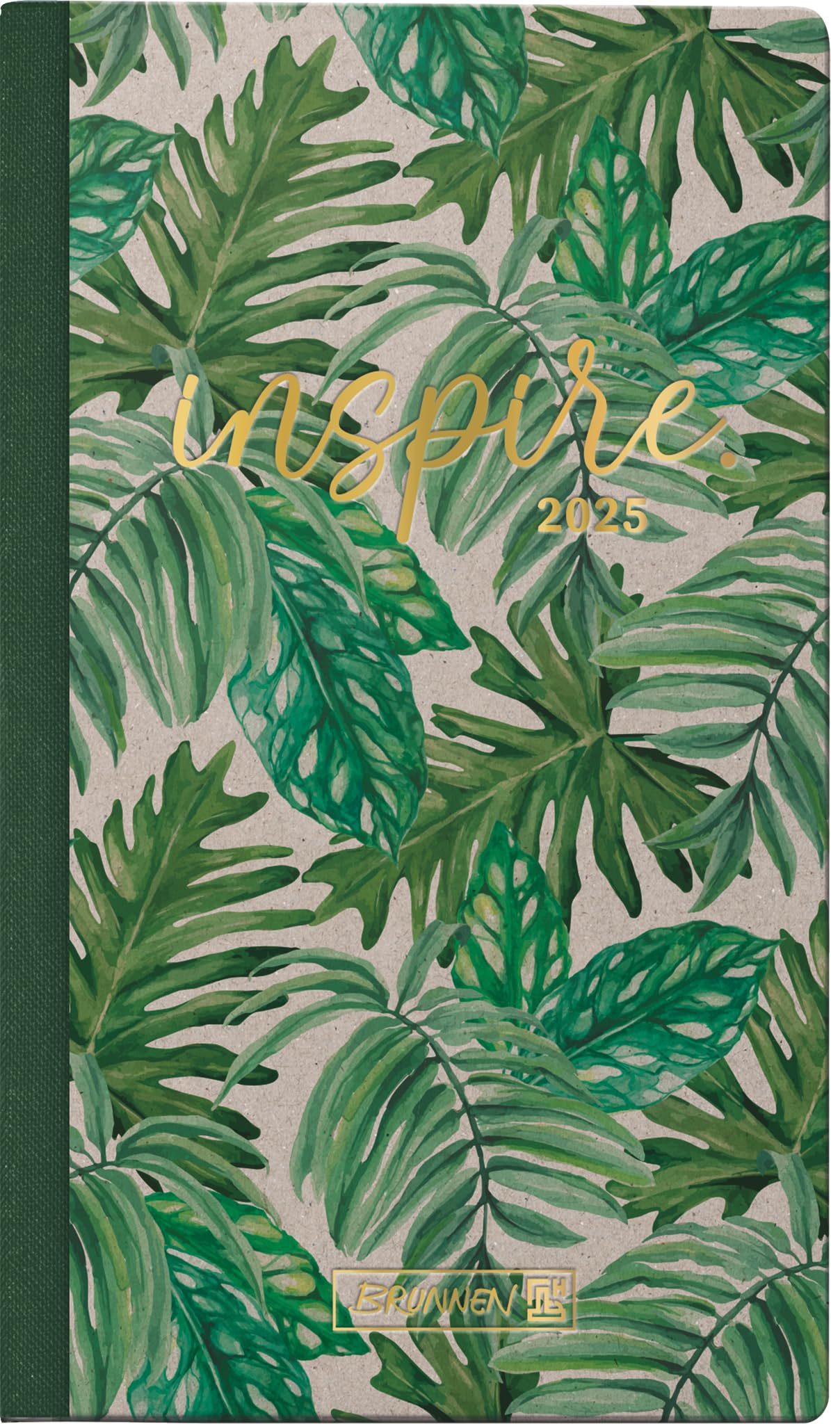 BRUNNEN Pocket Diary Model 756 (2025) "inspire", 2 Pages = 1 Week, A6, 144 Pages, Graphic Cover, Green