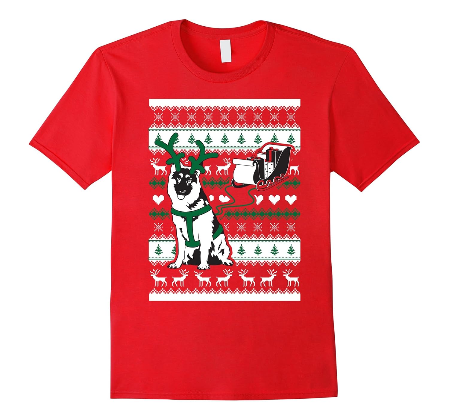 Cute Christmas German Shepherd T-Shirt-ANZ