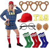 Kitimi Chipmunk Costume Set for Adults, Animal Headband Halloween Cosplay Outfit, Role Play Party Supplies for Theme Events
