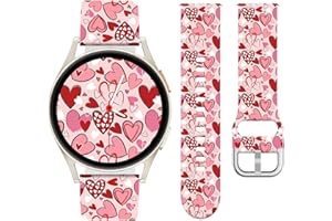 Rvciby 20mm Clover Sport Band Compatible with Samsung Galaxy Watch 7 6 5 4 FE 40mm 44mm Bands for Women Men,Holiday Soft Sili