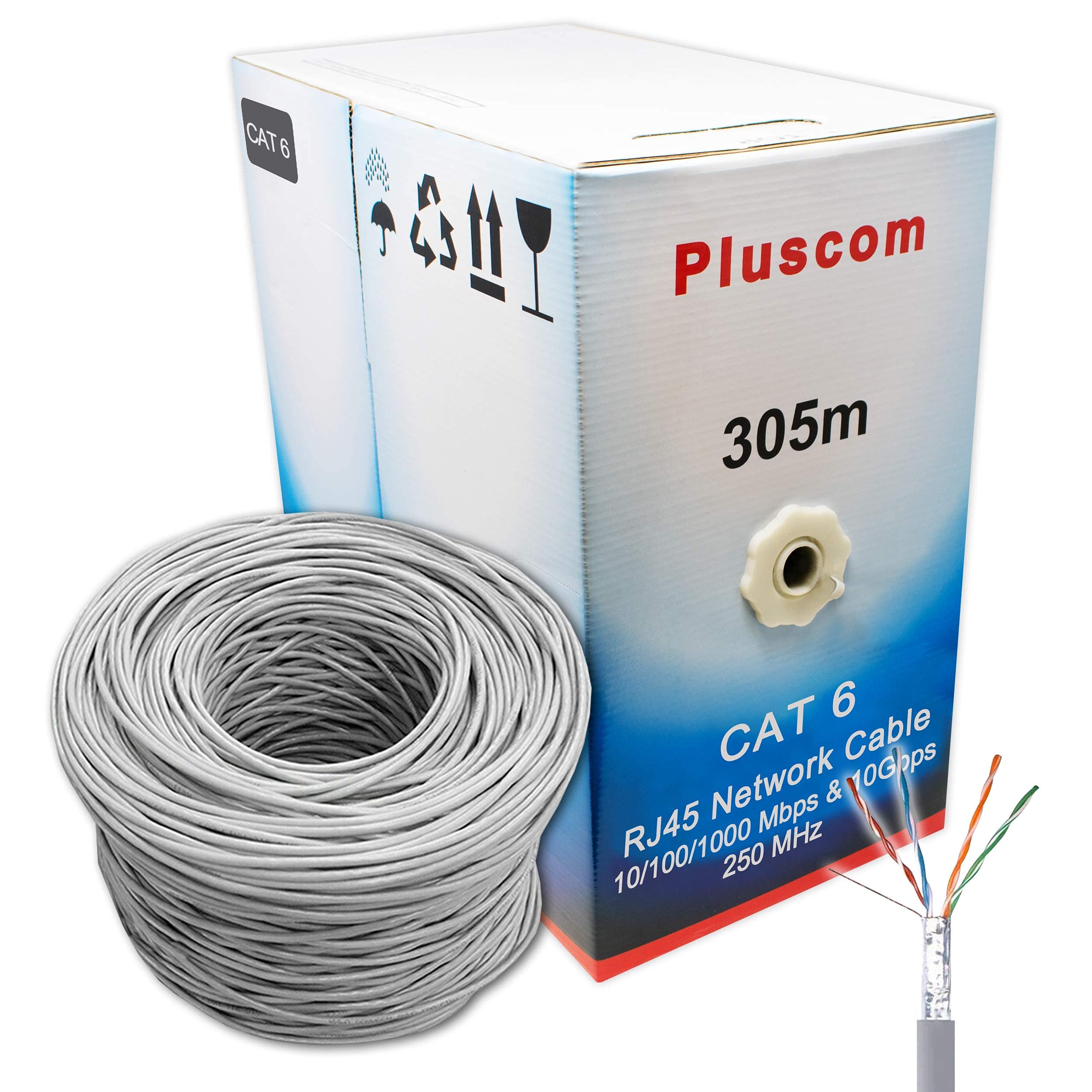 I-CHOOSE LIMITED 305m Metre Cat6 AWG23 Ethernet LAN FTP Roll Bulk CCA Cable / 1000ft Networking/Grey