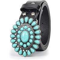 UTOWO Women Western-Turquoise-Cowboy-Belt Vintage Engraved  display picture 1