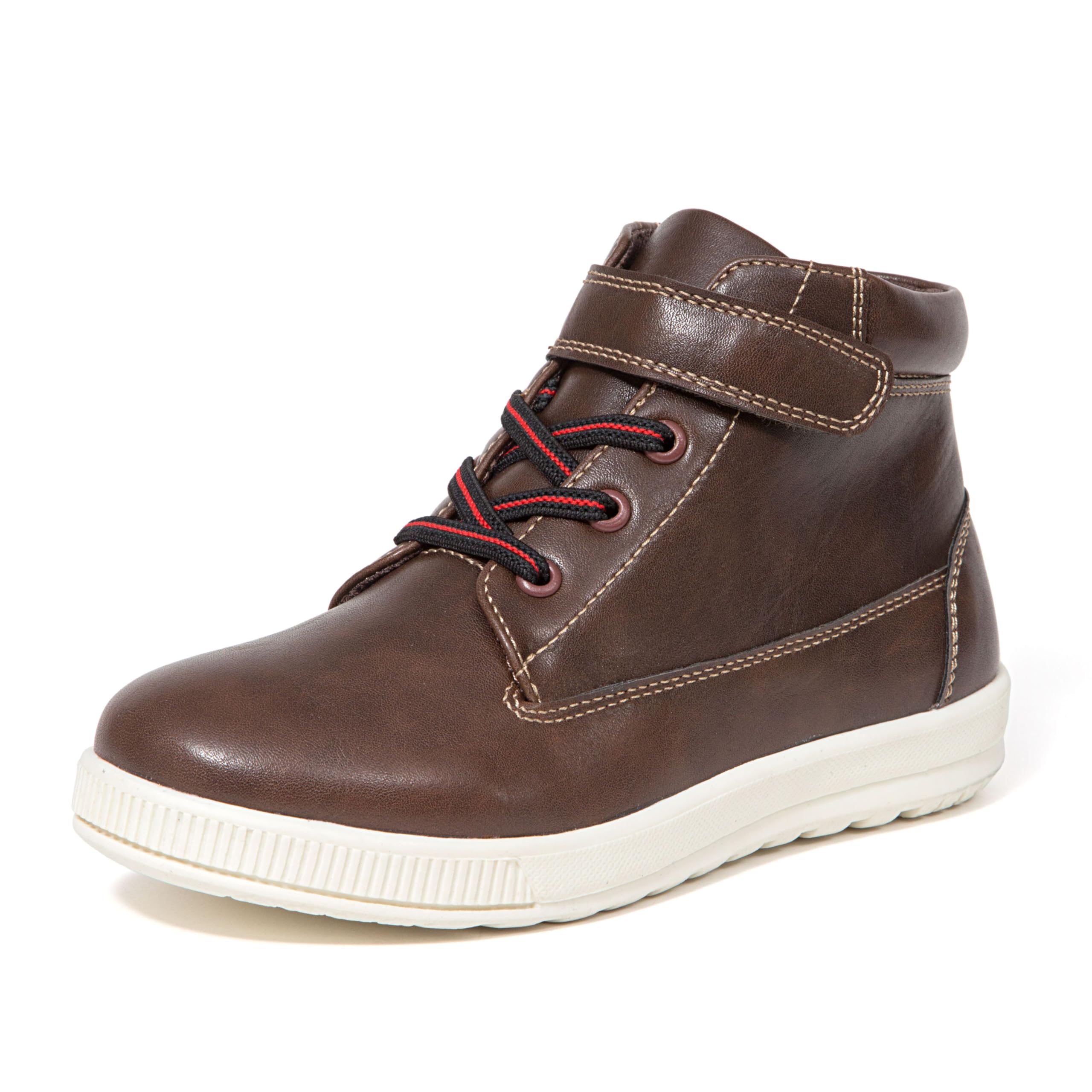 Deer Stags Boy’s Niles Memory Foam Dress Casual Comfort High Top Sneaker Boot, Dark Brown, 13.5 Little Kid