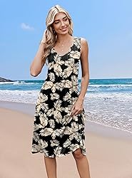 Zeagoo Women Pleated Summer V Neck Sundress 2025