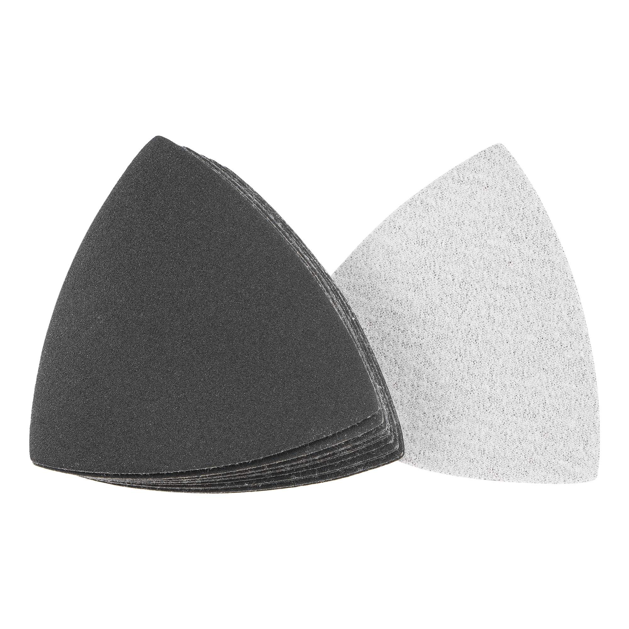 sourcing map Triangular Sandpaper Hook and Loop Triangle Sanding Pad Fit 3-1/2" Oscillating Multi-Tool Silicon Carbide for Wet/Dry Use 320 Grit 10pcs