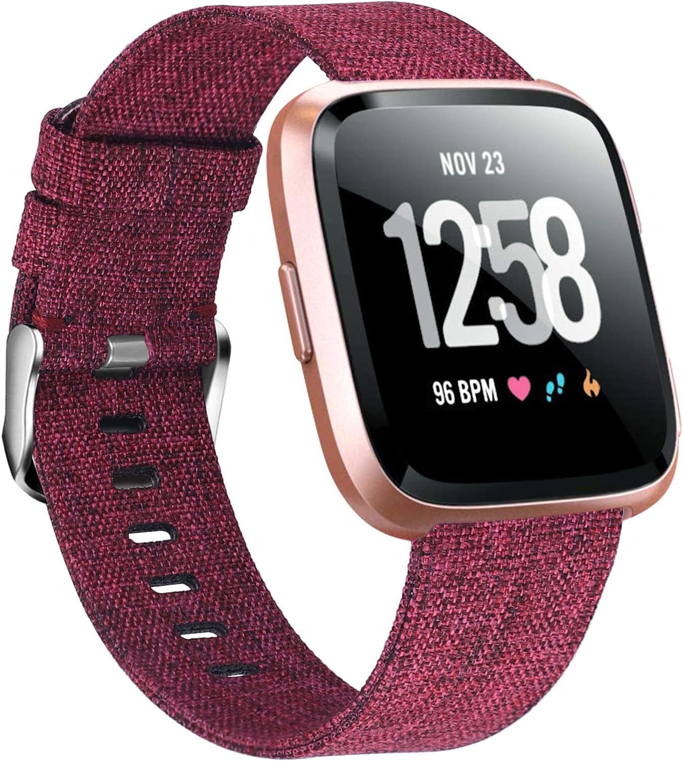 Welltin Bands Compatible with Fitbit Versa/Fitbit Versa 2/Fitbit Versa Lite for Women Men, Breathable Woven Fabric Strap, Quick Release, Adjustable Replacement Wristband for Fitbit Versa Smart Watch