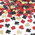 Sursurprise Casino Poker Confetti, Casino Party Decoration, GLitter Table Scatter For Las Vegas Game Night Party Supplies
