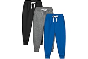 Resinta 3 Pack Kids and Toddlers Boys Pull-On Fleece Sweatpants Active Joggers Pants Basic Track Pants for Boys