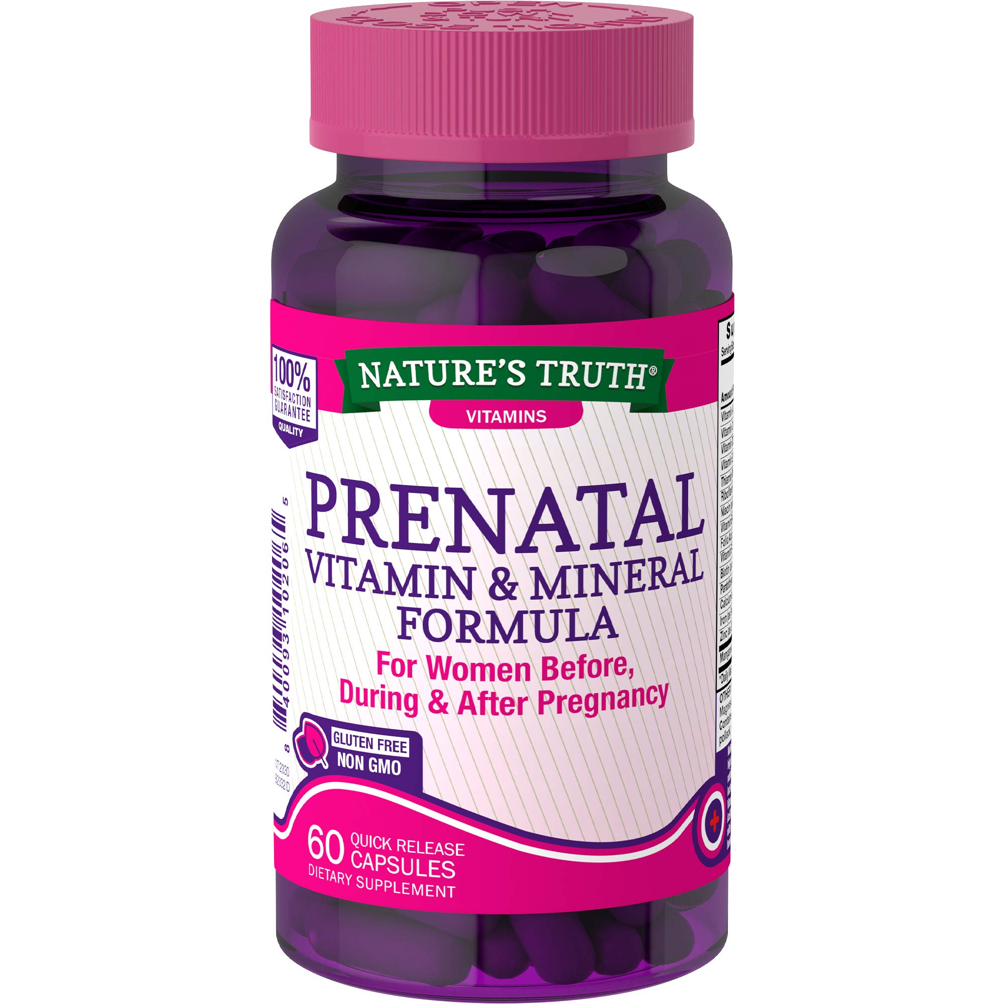 Nature's Truth Prenatal Vitamin and Mineral Formula Capsules, 60 Count