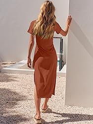 ANRABESS Women's 2025 Summer Maxi Tshirt Dress
