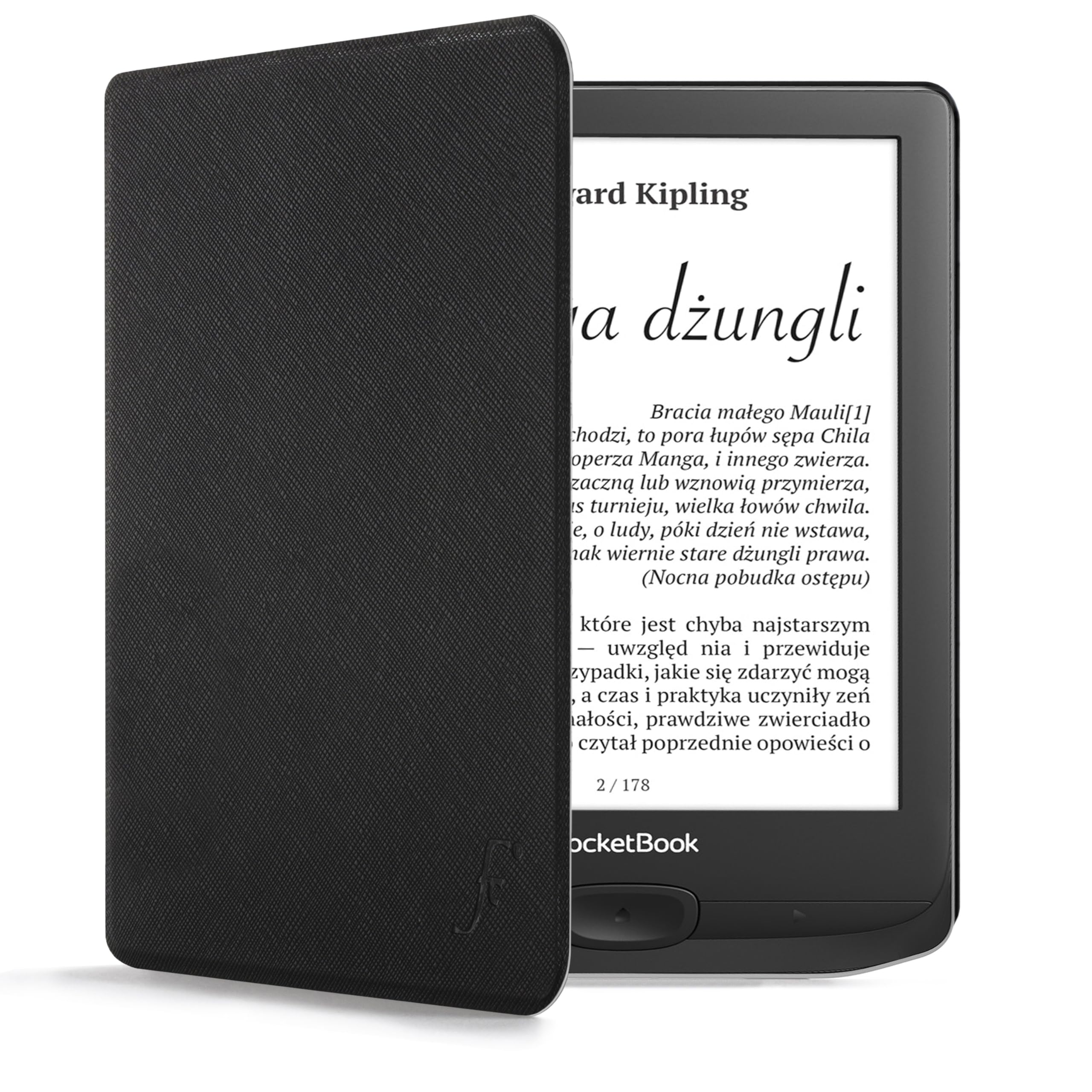 Forefront Cases Case for PocketBook Touch Lux 5, Touch Lux 4, HD 3 & PocketBook Color (Colour) 2020 - Slim, Lightweight & Protective Cover with Smart Auto Sleep-Wake Function - Black