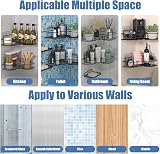 IMURZ Corner Shower Caddy 3 Pack Adhesive No Drilling Black Bathroom Shelves view 4