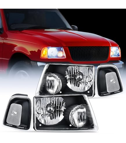 Juego De 2 Faros Delanteros Para Mazda B2500, B3000, B4000 1998-2000 – Incluye Bombillas Halógenas