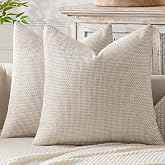MIULEE Decorative Couch Throw Pillow Covers 18x18 Inch Neutral Beige 2 Pack | Modern Boho Accent, Soft Chenille Pillow Covers, Farmhouse Cushion Cases for Home Decor Bed Sofa Living Room