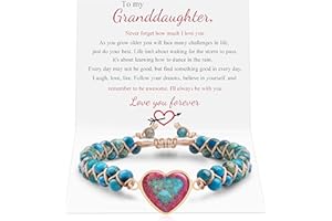 MOOGEEN Handmade Beaded Bracelets for Women Gifts for Granddaughter Daughter Mom Best Friend Bestie Sister Jasper Heart Bracelets Boho Natural Stone Colorful Beads Wrap Bracelet Turquoises Jewelry