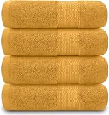 GC GAVENO CAVAILIA Egyptian Cotton Hand Towels Set of 4 700 GSM Ochre 50x85 cm