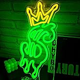 Money Neon Sign, Crown Dollar Neon Signs for Shop Store Wall Decor, USB Powered Adjustable Brightness Dollar LED Neon Light Sign for Man Cave Game Room Bar Pub Party Decor