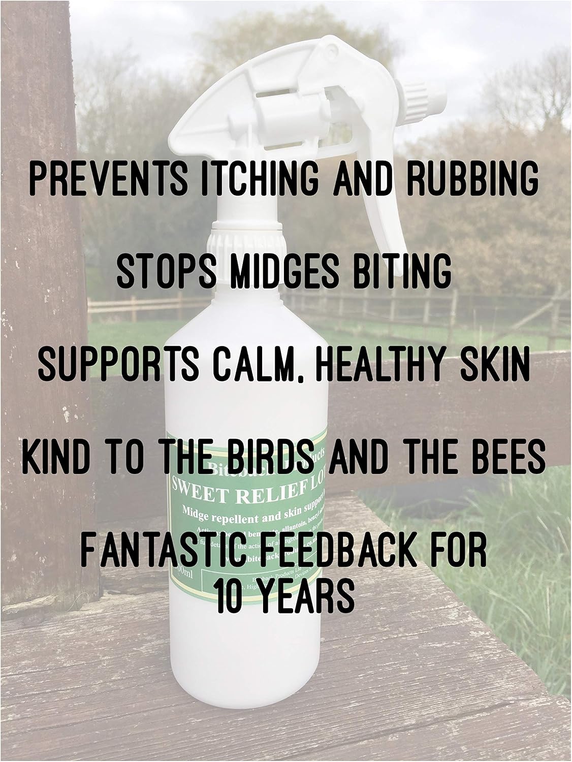 Biteback Products 'Sweet Relief'® Midge Barrier Lotion Spray with Benzyl Benzoate for Effective Insect & Bug Defence- Ideal for Outdoor Horse Protection & Skin Support Essential Biteback Product-500ml - Image 4