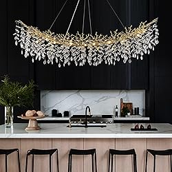 kvtinmty Modern Crystal Gold Chandelier,72" Large