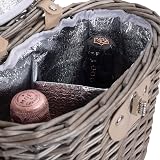 Red Hamper Insulated Bottle Carrier 2 Bottle Willow Cooler with Strap view 2
