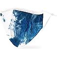 WEDDINGSTAR 3-Ply Adult Washable Cloth Face Mask Reusable and Adjustable with Filter Pocket - Blue Tie-Dye