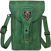 Larswon Renaissance Bag, Medieval Leather Belt Pouch - Green, Medium, Crossbody Cell Phone Bag - Ren Faire Accessories, labk1275